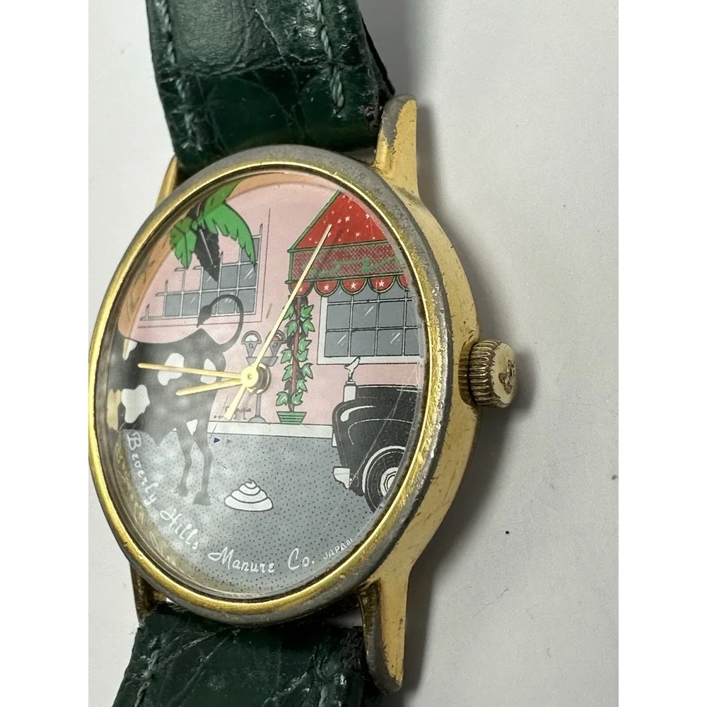 Beverly Hills Manure Co. Watch Vintage‎ New Battery 32MM 7.5